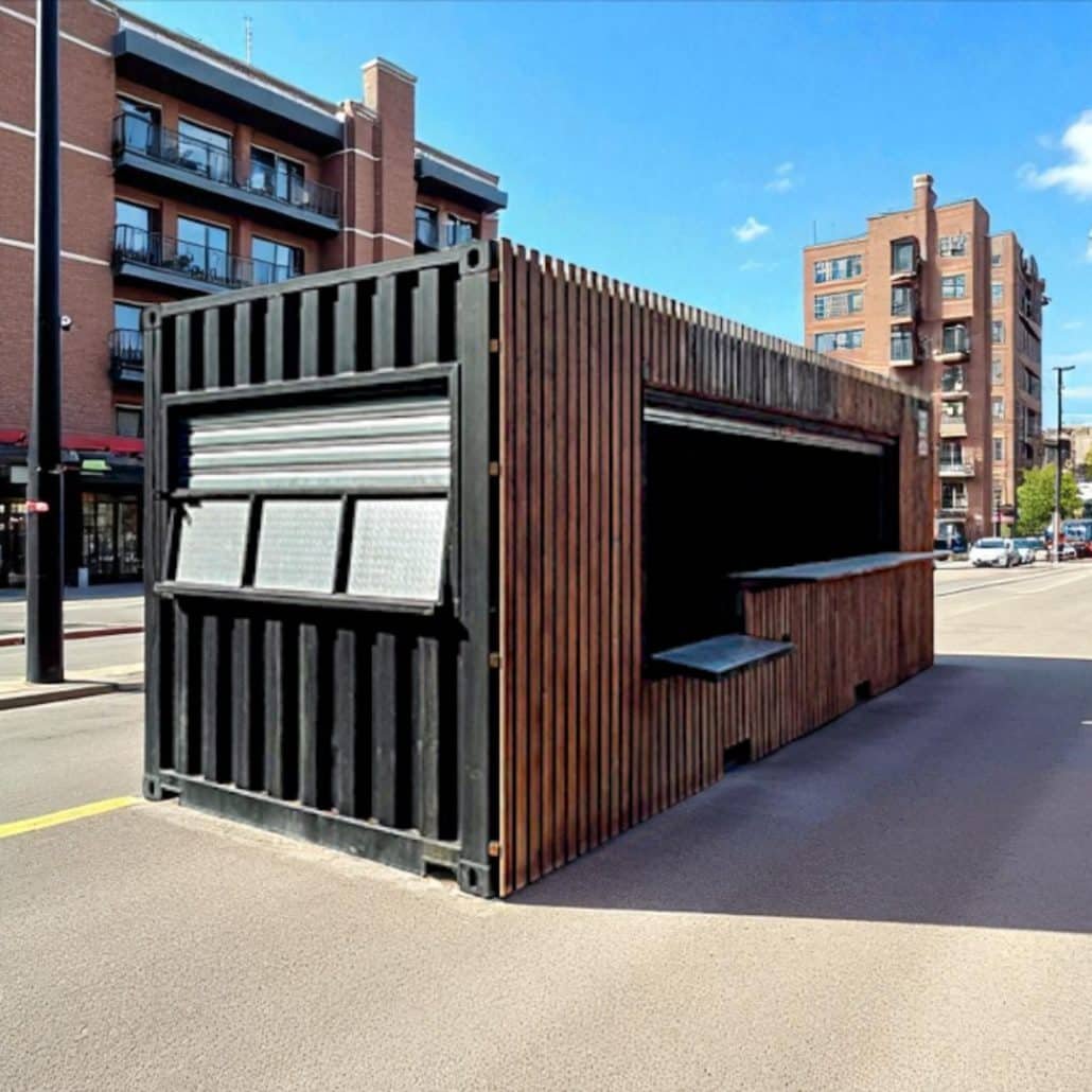 Kiosque avec auvent - Container Kiosque & Billetterie