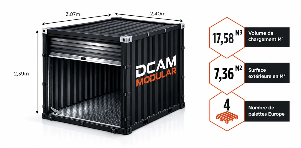 dimension container démontable 10 pieds
