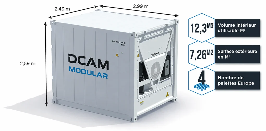 Dimensions des containers reefer 10 pieds disponibles d'occasion