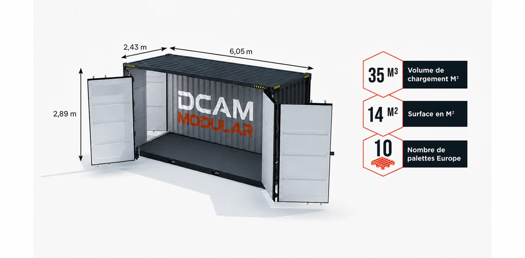 dimensions conteneur 20-pieds high cube open side