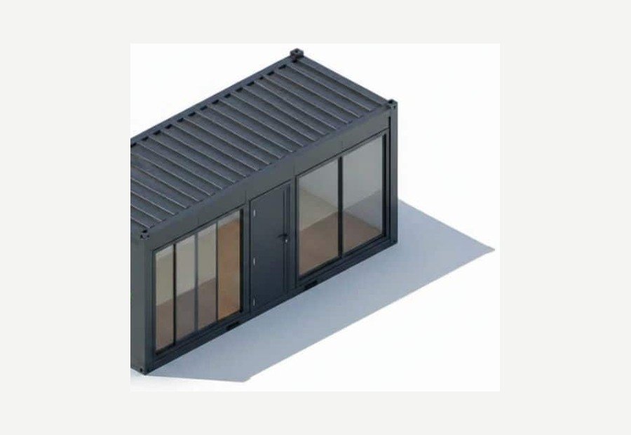 Bâtiment préfabriqué aménagé en bulle de vente