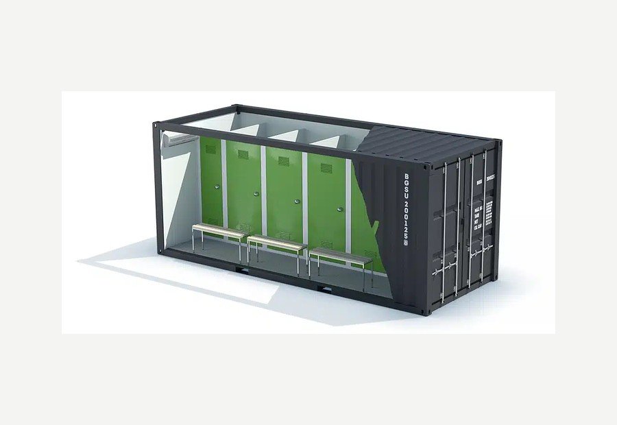 Vestiaire et sanitaire modulaire aménagé