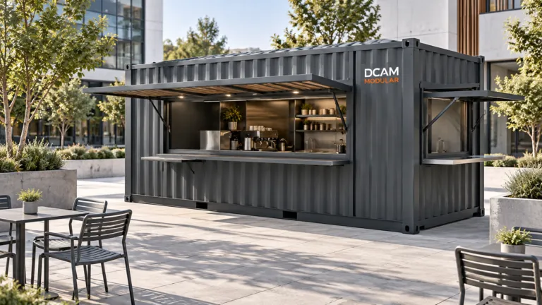 Conteneur aménagé DCAM Modular en kiosque café