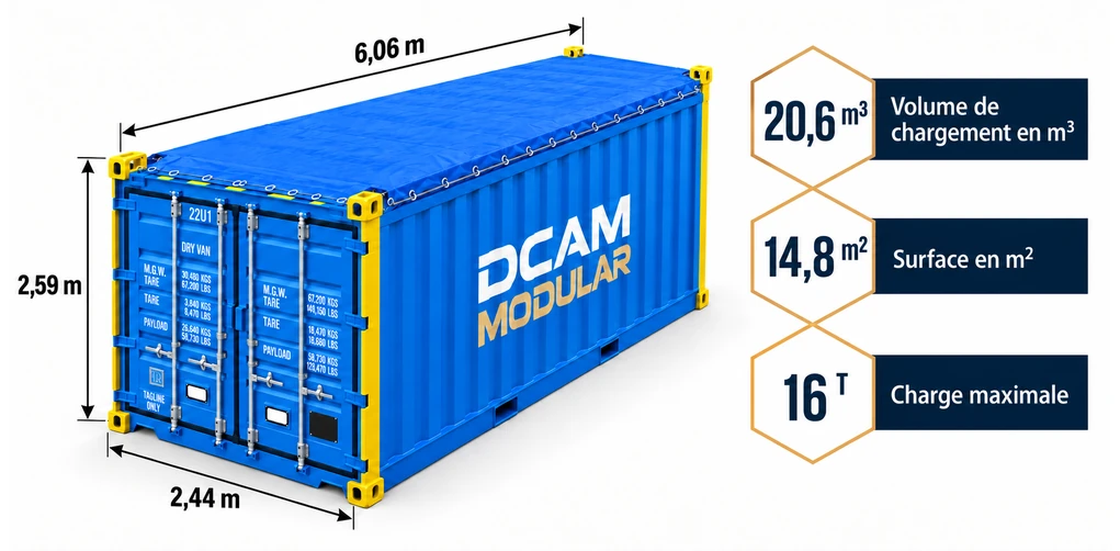 Dimensions du Conteneur maritime offshore 20 pieds Open Top DNV
