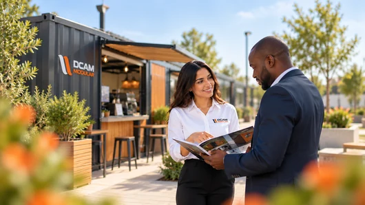 Conteneur aménagé pour le commerce et la restauration